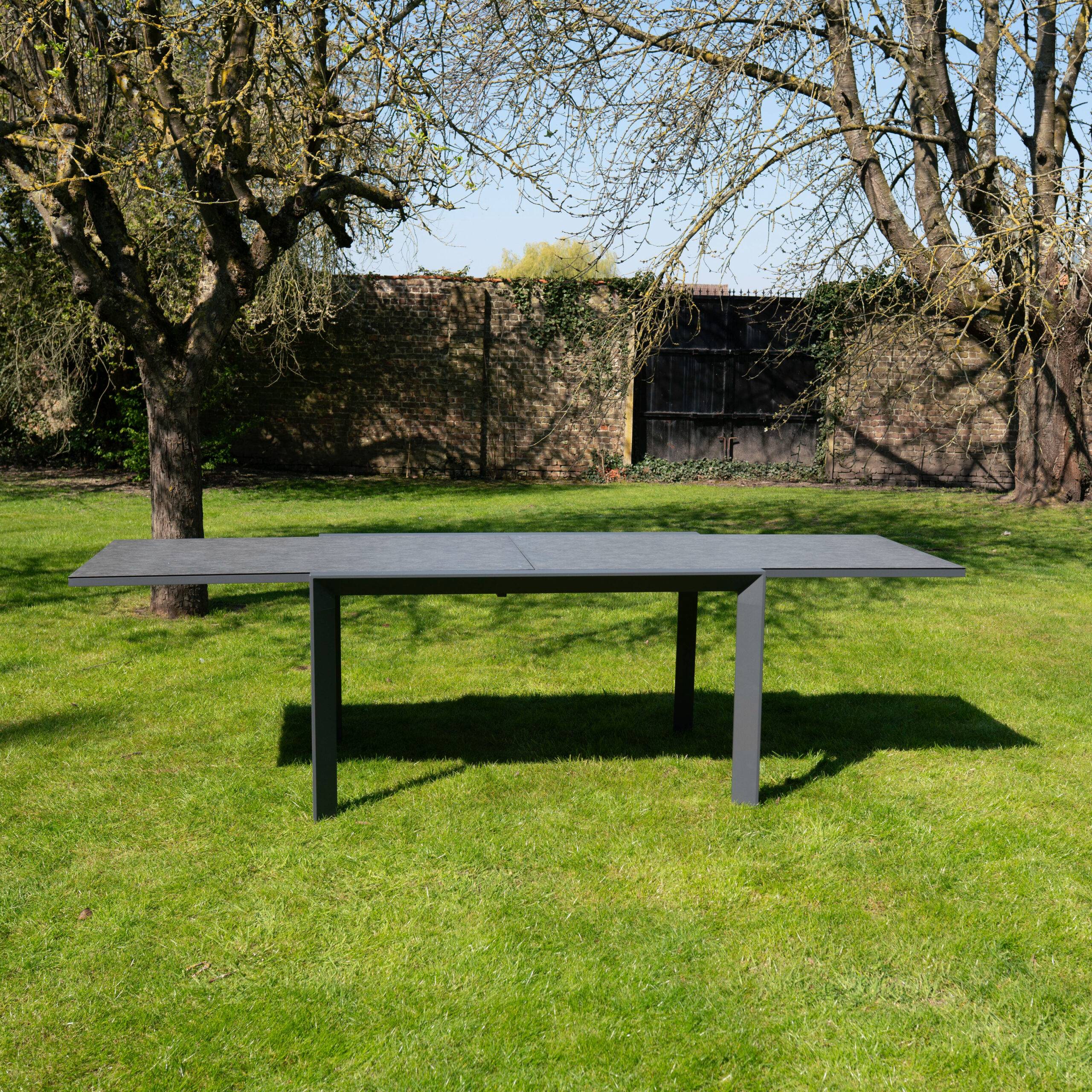 Table de jardin 6/10p en full aluminium Gris MODULO - Image 1