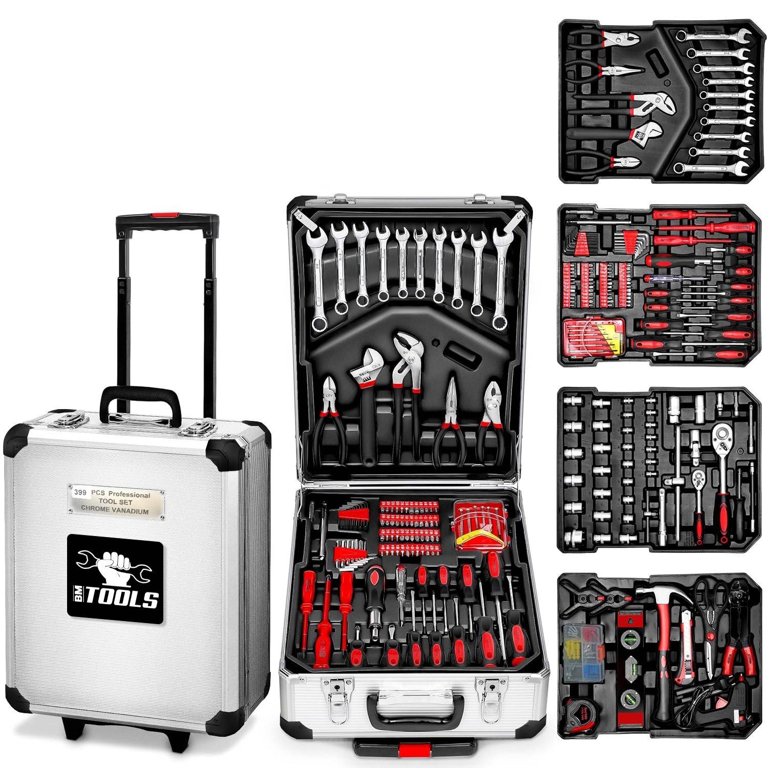 Boite à Outils 399 pièces BM TOOLS BMT-399-PCS en Chrome Vanadium ...