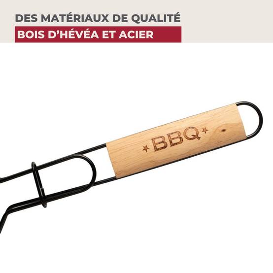 Lot de 2 grilles barbecue 35/25,5/54 cm en acier inoxydable et bois Fackelmann Barbecue - Image 7