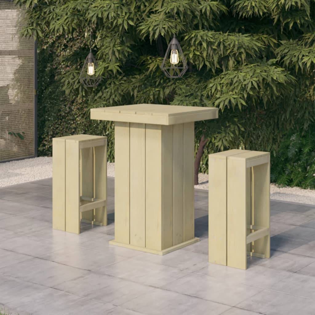 Maison Chic - 3 pcs Meubles de bar de jardin - Mobilier de jardin Bois de pin imprégné - Image 2