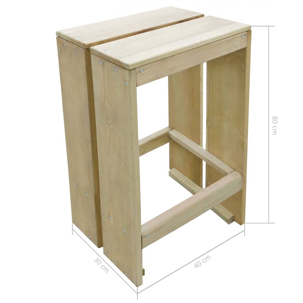 Maison Chic - 3 pcs Meubles de bar de jardin - Mobilier de jardin Bois de pin imprégné - Image 5