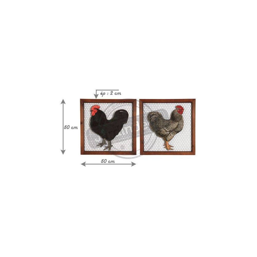 Aubry Gaspard - Cadre poule en bois et grillage (Lot de 2) - Imagen 2