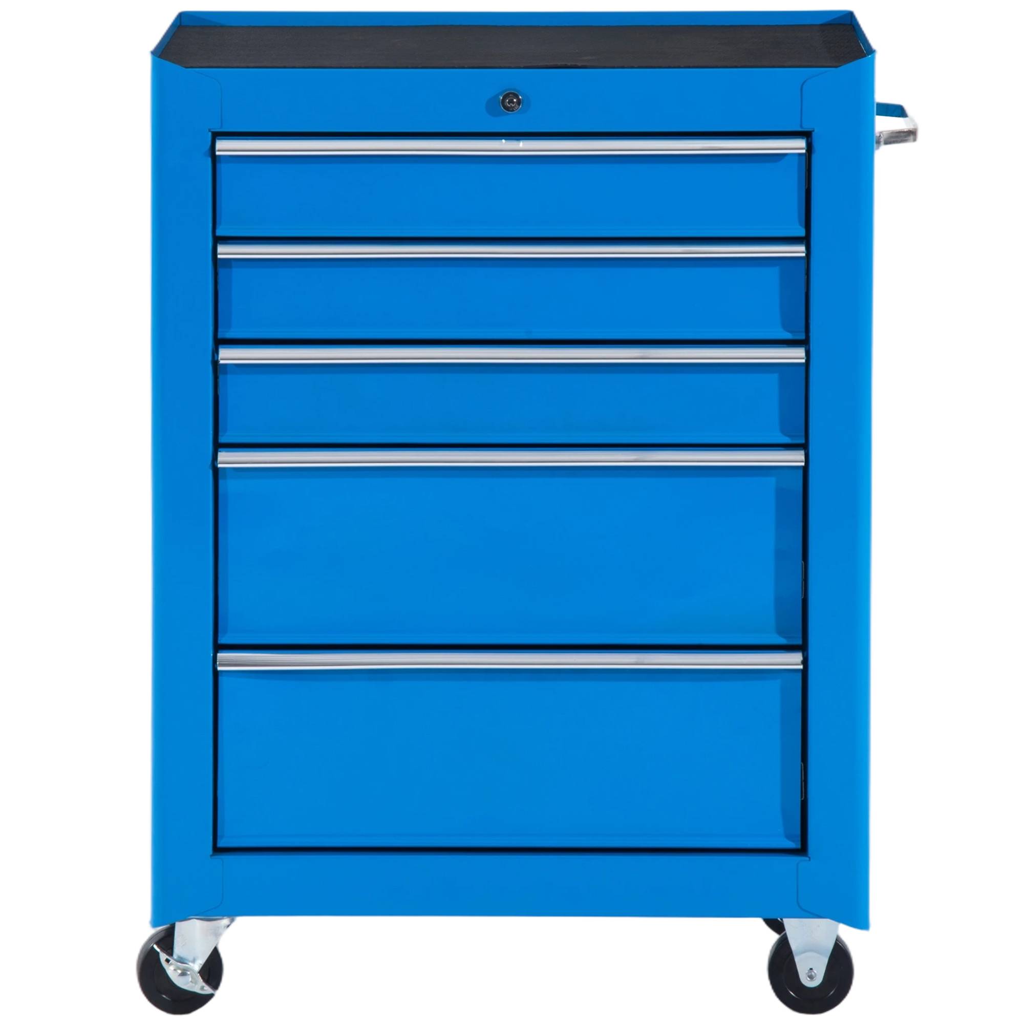 Sans Marque - Armoire outils, caisse, 5 tiroirs, roulant, acier, bleu - Image 2