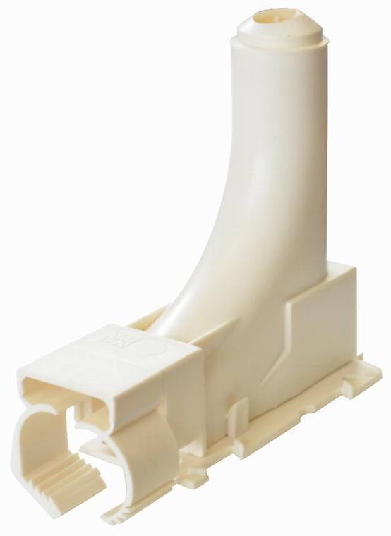 Sortie de dalle simple équerre pour tube PER NOYON & THIEBAULT - Ø 12 et 16 mm, En plastique blanc - 3293-S1