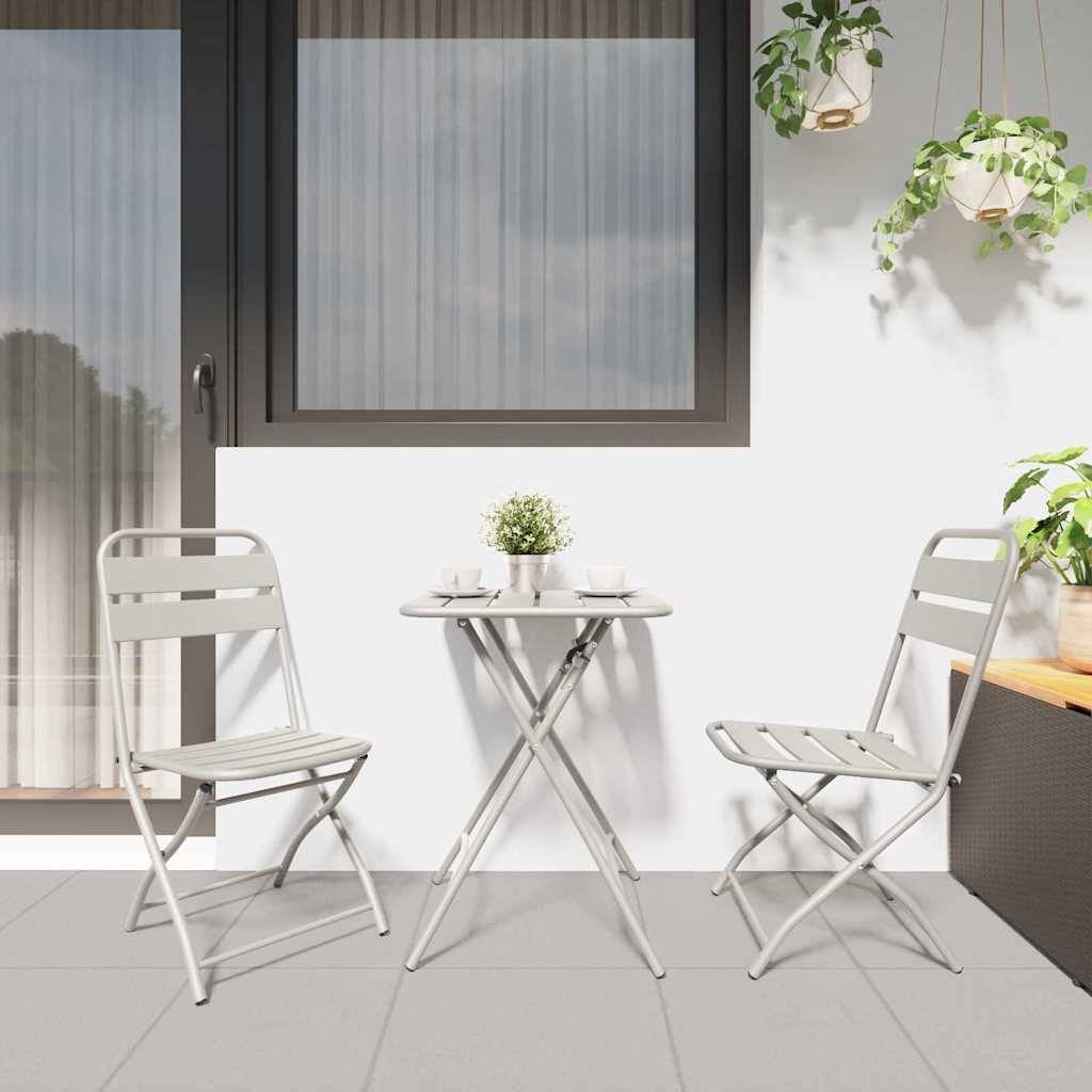 Chaise bois composite 2 places acier beige  42 x 52 x 82 cm  - Prolenta premium  p399.0 - Image 3