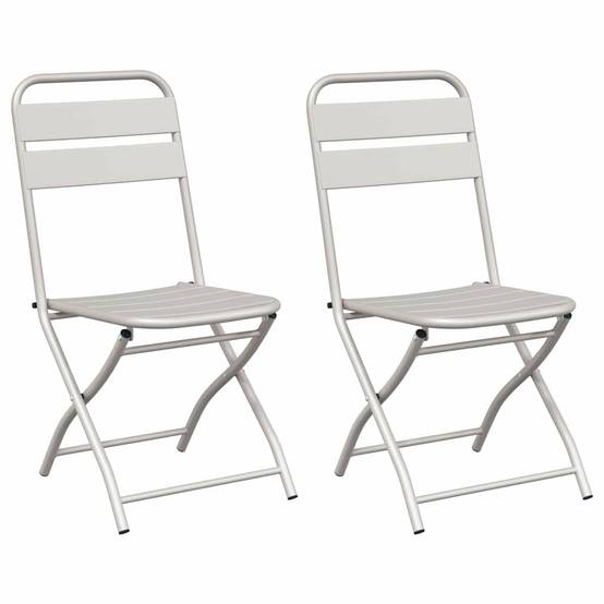 Chaise bois composite 2 places acier beige 42 x 52 x 82 cm - Prolenta premium p399.0 - Image 1