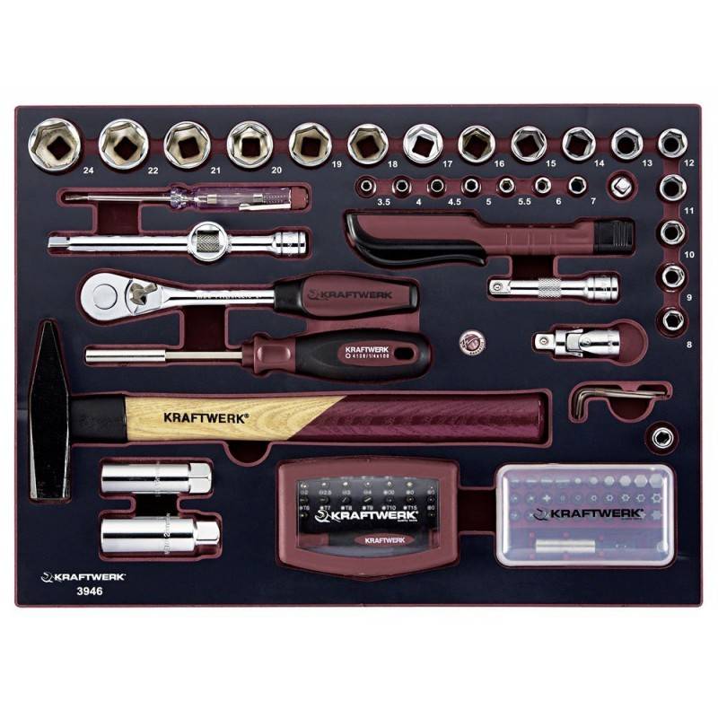 Coffret d'outils Pro-Line 1/4' + 3/8' KRAFTWERK 151 pièces - 3946 - Imagen 4
