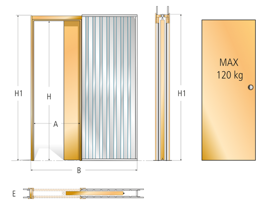 Châssis porte galandage Placo FIBROTUBI - 1100 mm - Cloison finie 100 mm - 93020007 - Image 2
