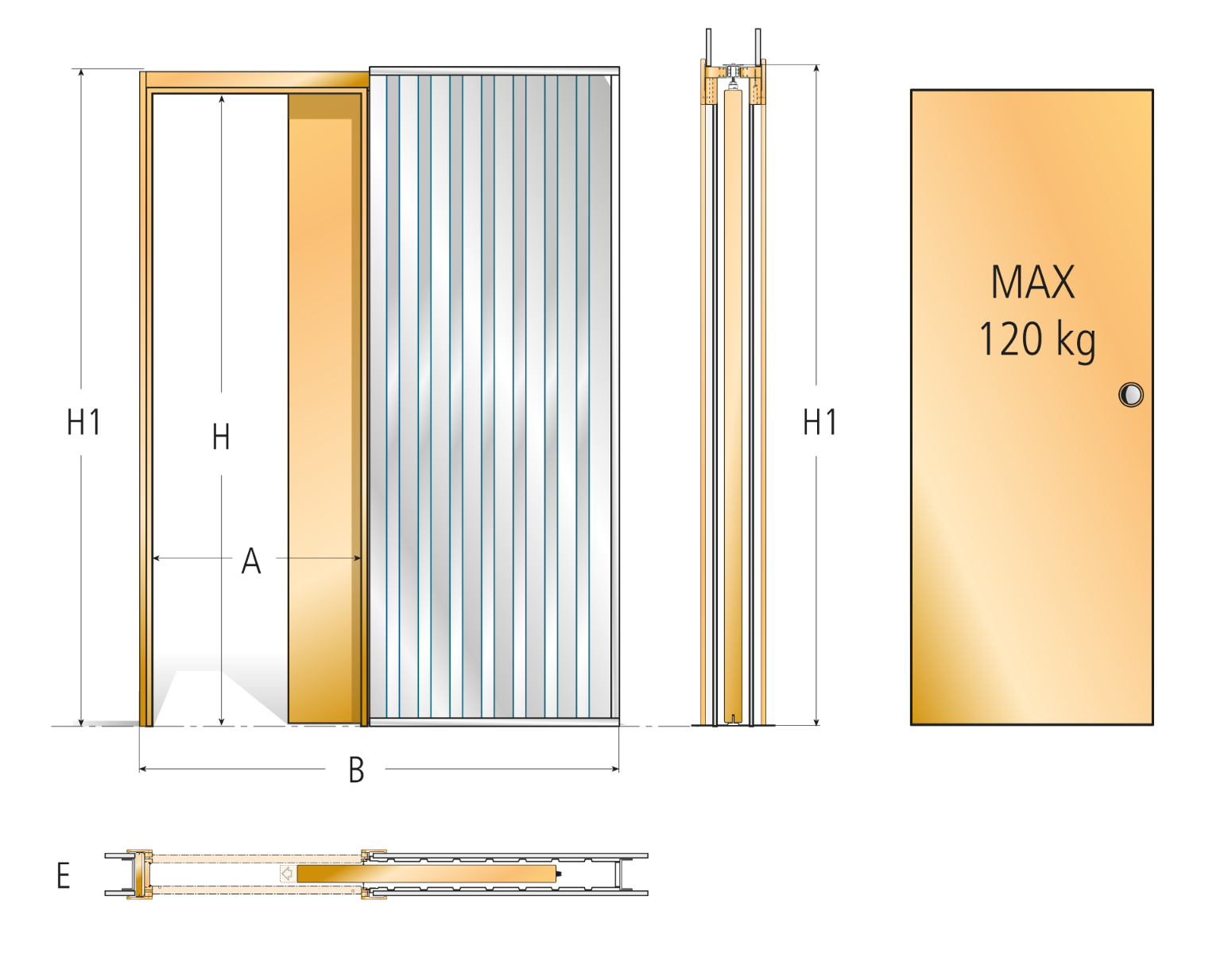 Châssis porte galandage Placo FIBROTUBI - 1100 mm - Cloison finie 100 mm - 93020007 - Image 2