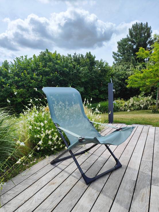 Fiam - Fauteuil FIESTA Acier ANTHRACITE Texfil VERT SAUGE 84/98x61x88/105 cm FIAM - Image 4