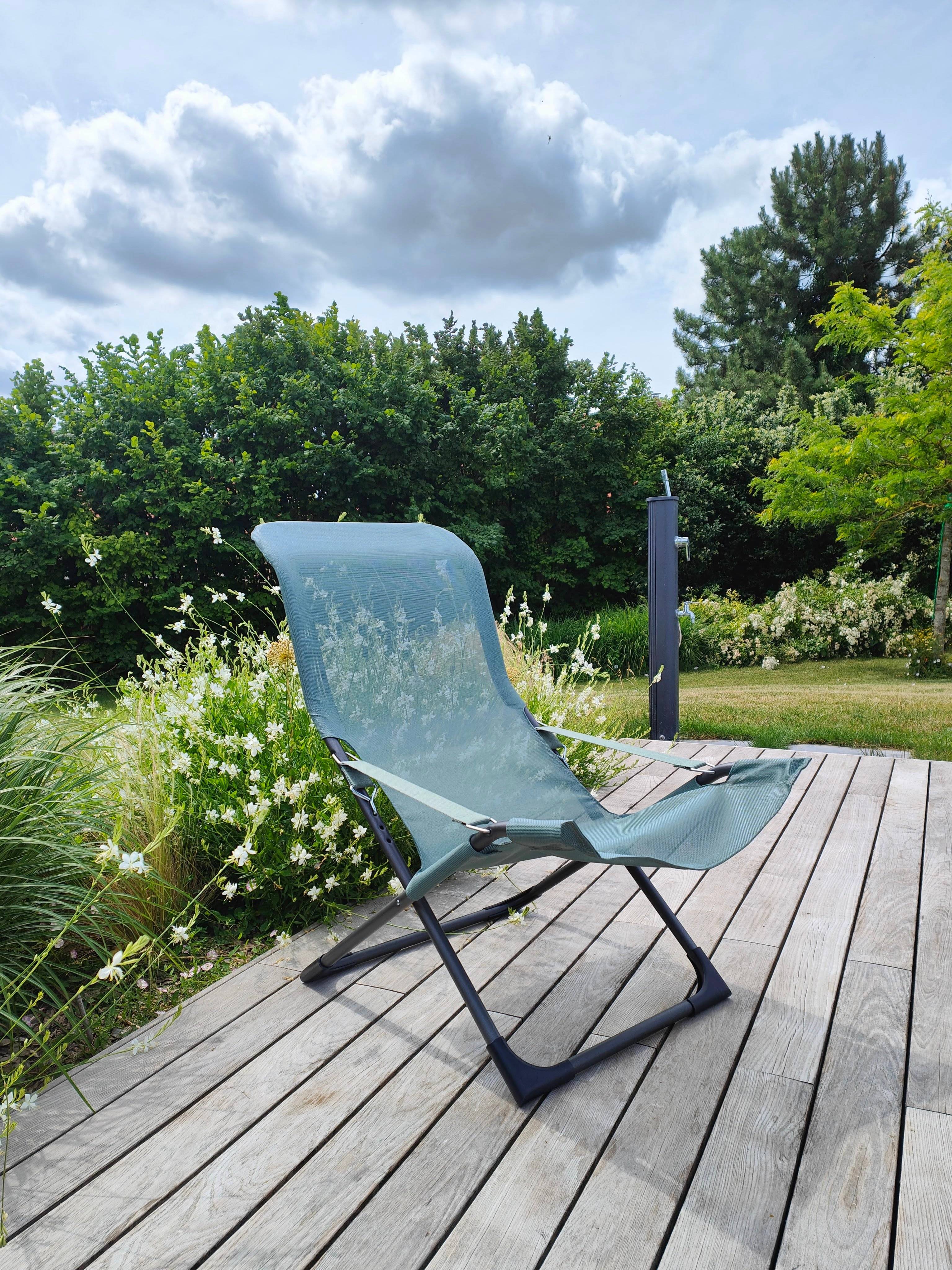 Fiam - Fauteuil FIESTA Acier ANTHRACITE Texfil VERT SAUGE 84/98x61x88/105 cm FIAM - Imagen 4