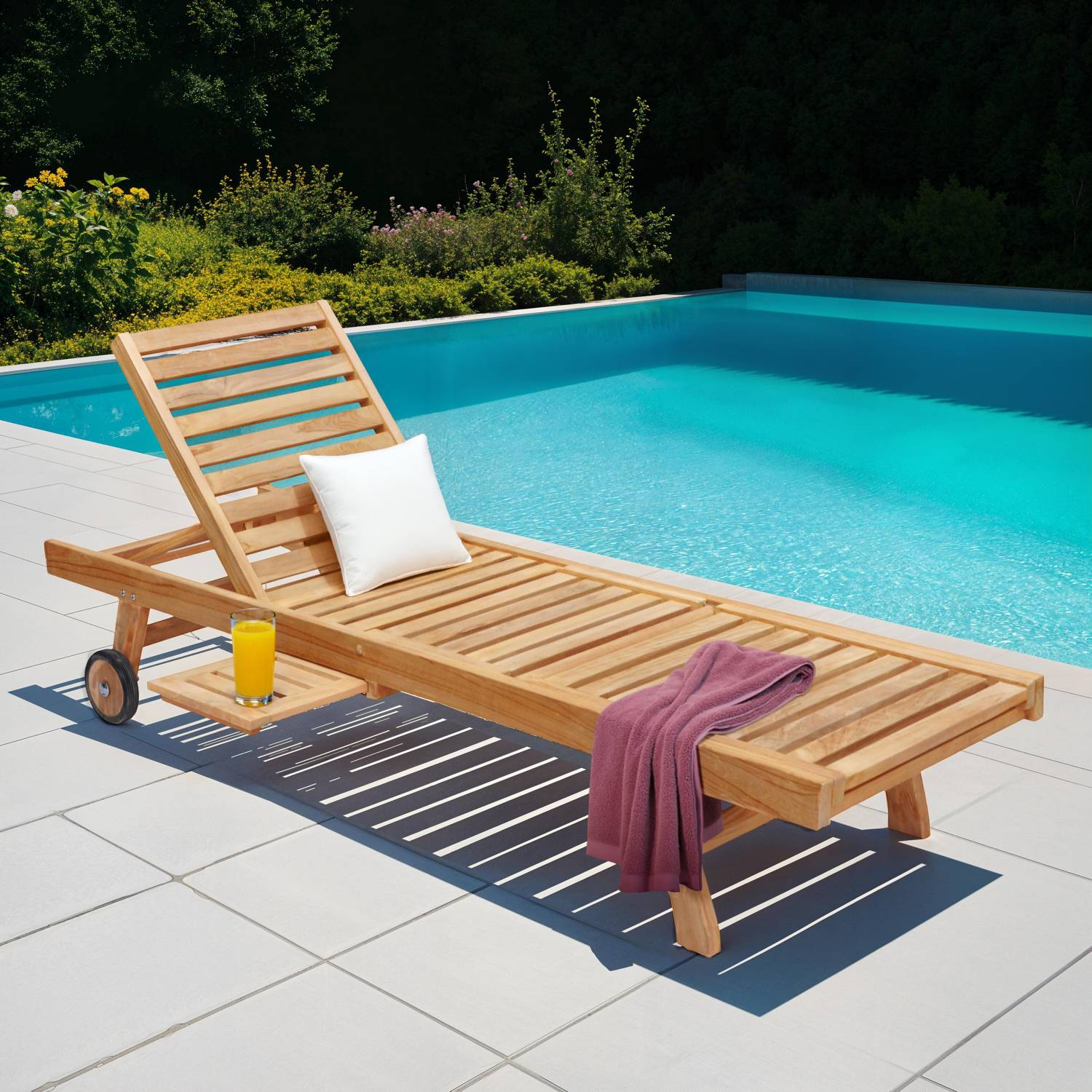 Bain de soleil pliant en teck LOMBOK - HAPPY GARDEN - Imagen 2