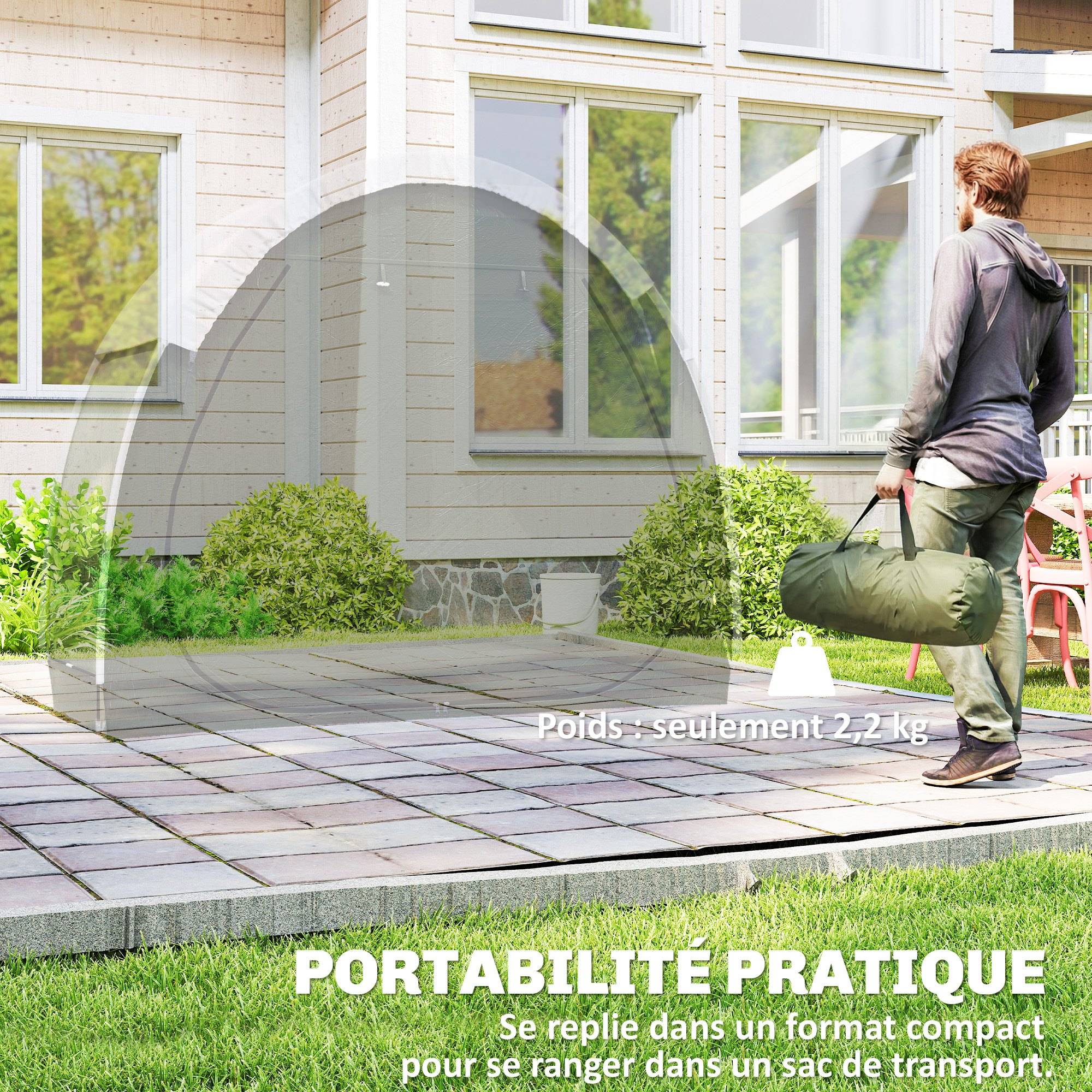 Tente à Vélo Abri de Vélo Portable pour 2 Vélos Imperméable avec poche sac transport Tissu Oxford 200 x 80 x 170 cm vert - Image 9