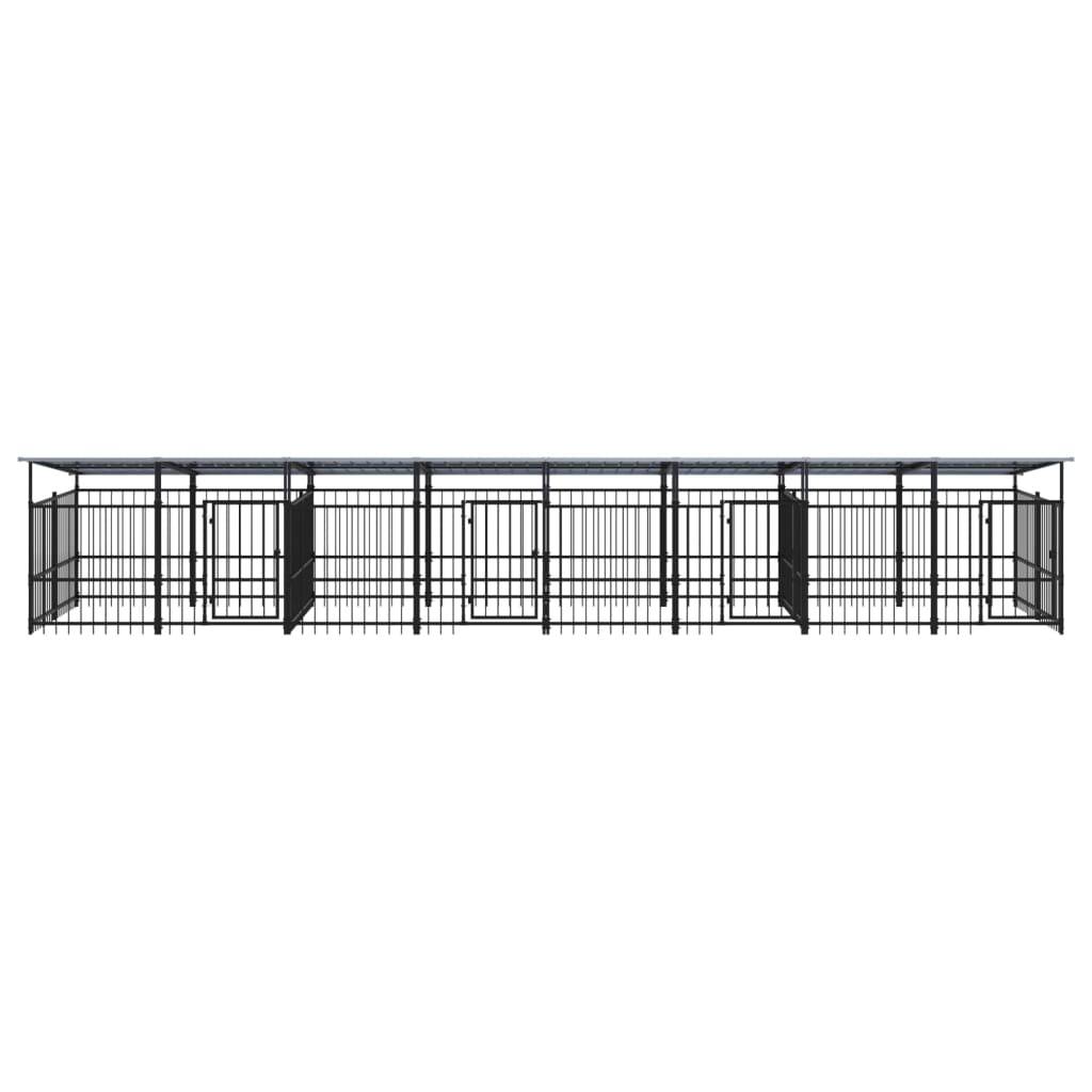 Vidaxl - Chenil d'extérieur avec toit pour chiens Acier 15,02 m² vidaXL 3124670 - Imagen 8