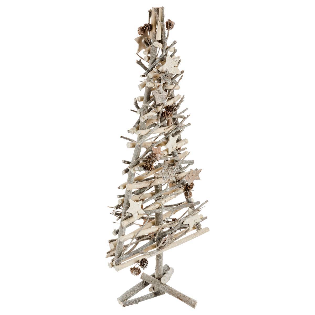 Feeric Christmas - Sapin avec branches et étoiles 57cm bois - Feeric Lights & Christmas - Imagen 1