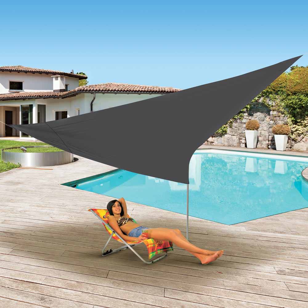 Terre Jardin - Voile d'ombrage triangulaire 3.6 mètres Anthracite - Imagen 2