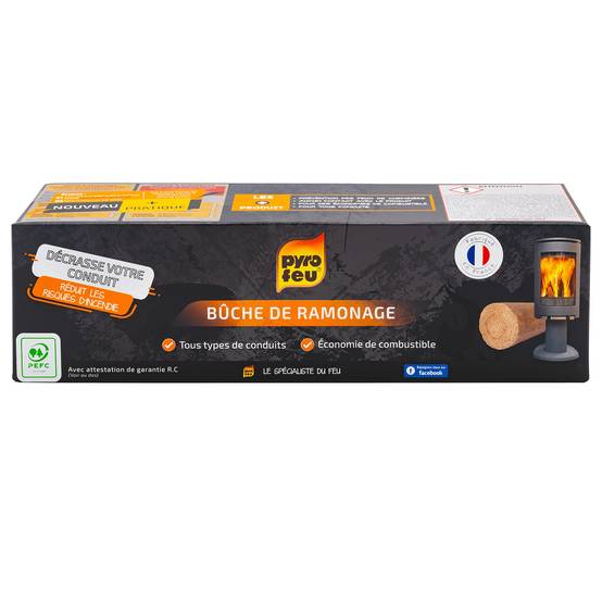 Bûche ramonage Pyrofeu pour insert ou poêle 1,1kg - Image 1
