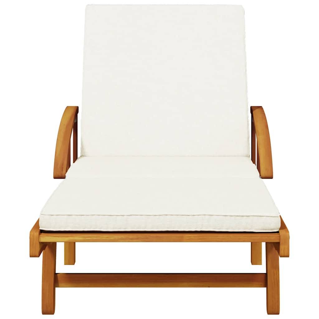 Vidaxl - Bain de soleil bois acacia avec coussins lot de 2 200 x 68 x 83 cm - VidaXL - Image 4