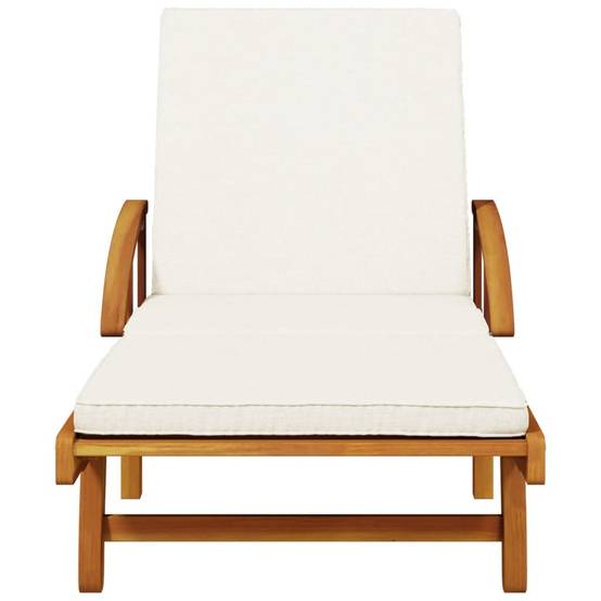 Vidaxl - Bain de soleil bois acacia avec coussins lot de 2 200 x 68 x 83 cm - VidaXL - Image 8
