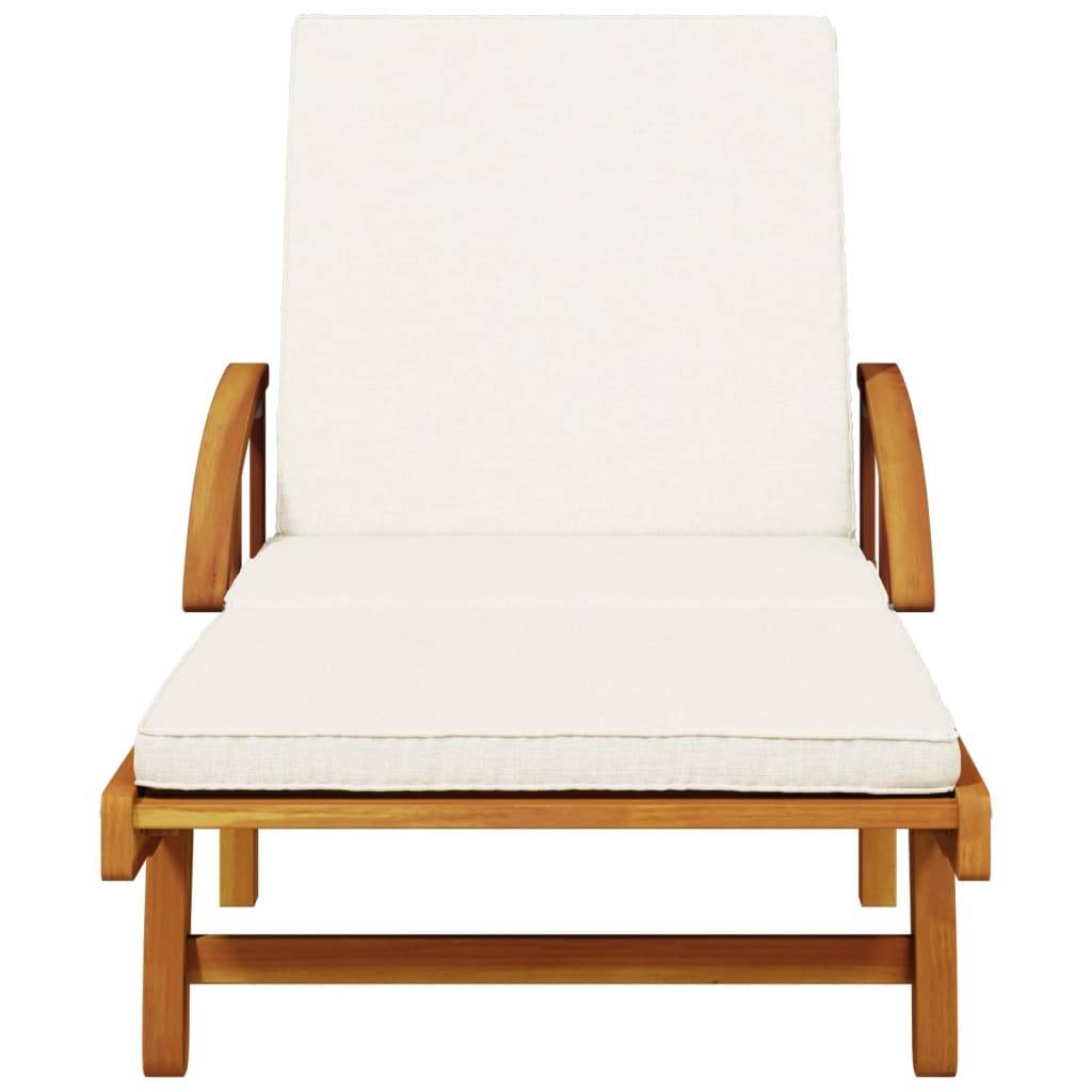 Vidaxl - Bain de soleil bois acacia avec coussins lot de 2 200 x 68 x 83 cm - VidaXL - Image 7