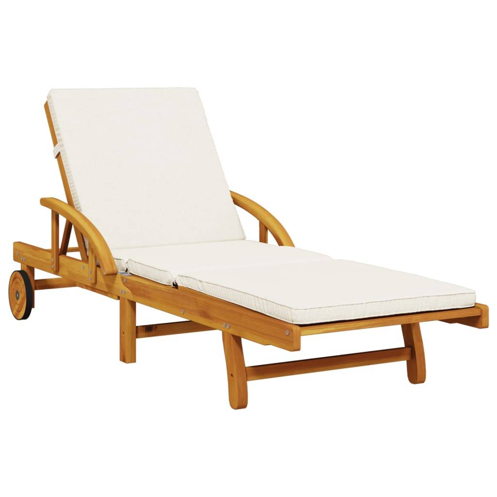 Vidaxl - Bain de soleil bois acacia avec coussins lot de 2 200 x 68 x 83 cm - VidaXL - Image 5
