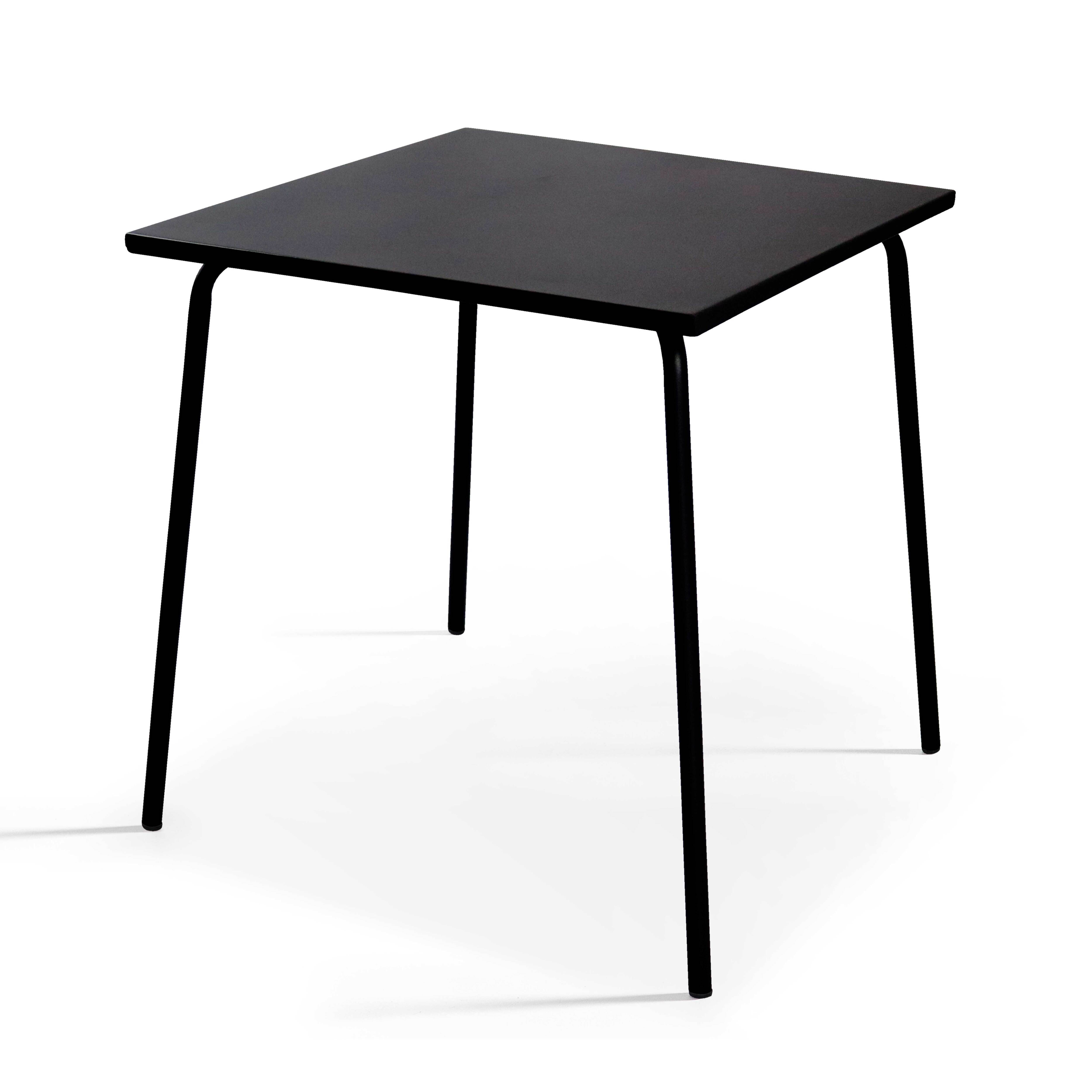 Oviala - Table de jardin carrée en métal 70 cm 4 places noir Palavas - Oviala - Image 1