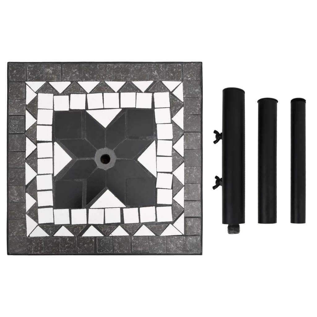 Vidaxl - Base de parasol noir et blanc carré 12 kg vidaXL 362224 - Image 5