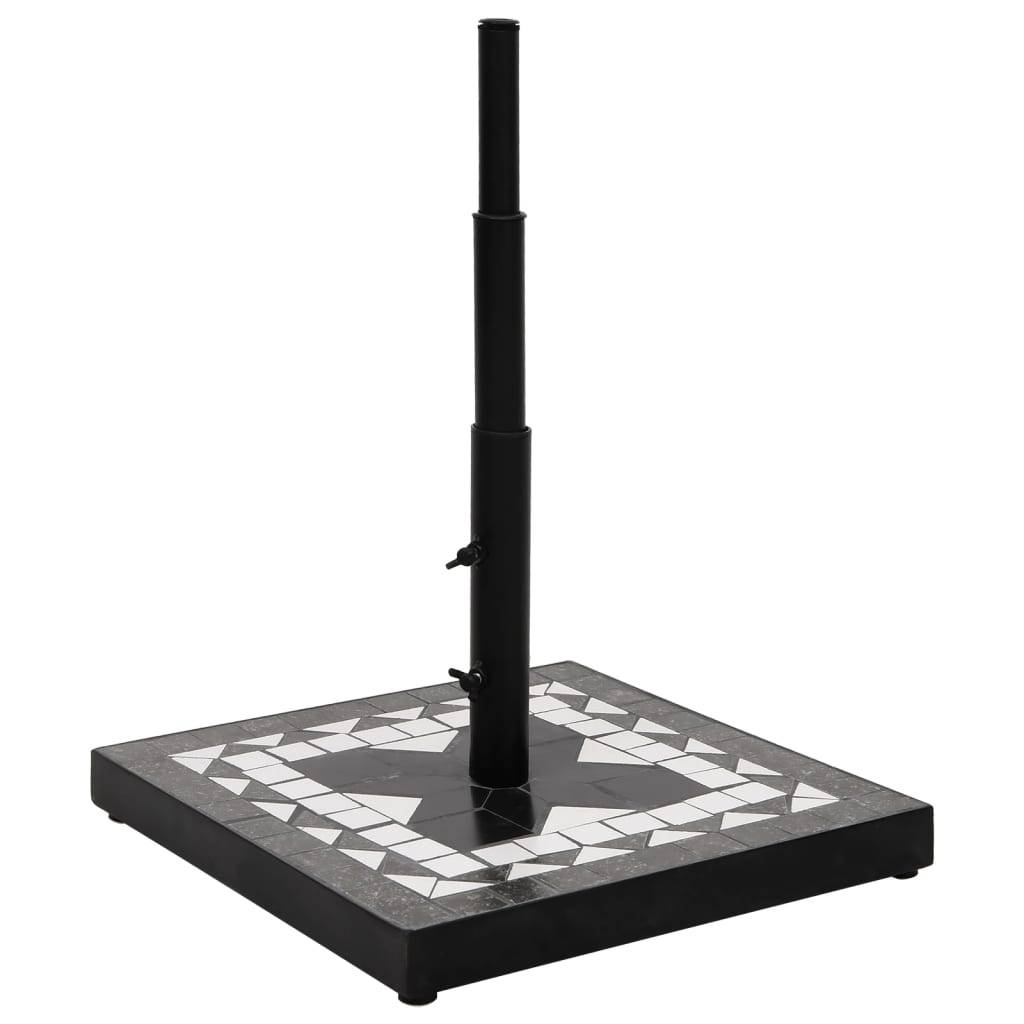 Vidaxl - Base de parasol noir et blanc carré 12 kg vidaXL 362224 - Image 2