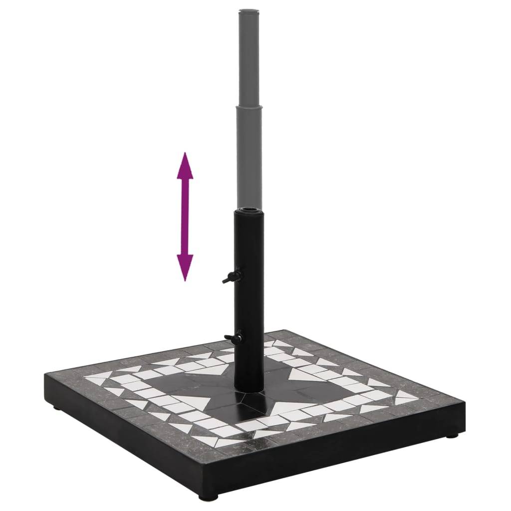 Vidaxl - Base de parasol noir et blanc carré 12 kg vidaXL 362224 - Image 4