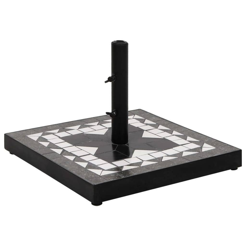Vidaxl - Base de parasol noir et blanc carré 12 kg vidaXL 362224 - Image 1