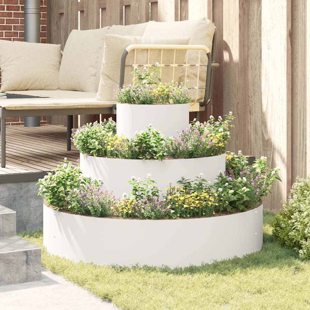 Maison Chic - Cache-pot, Pot De Fleurs Blanc 90 x 90 x 20 cm Acier g393 - Image 2