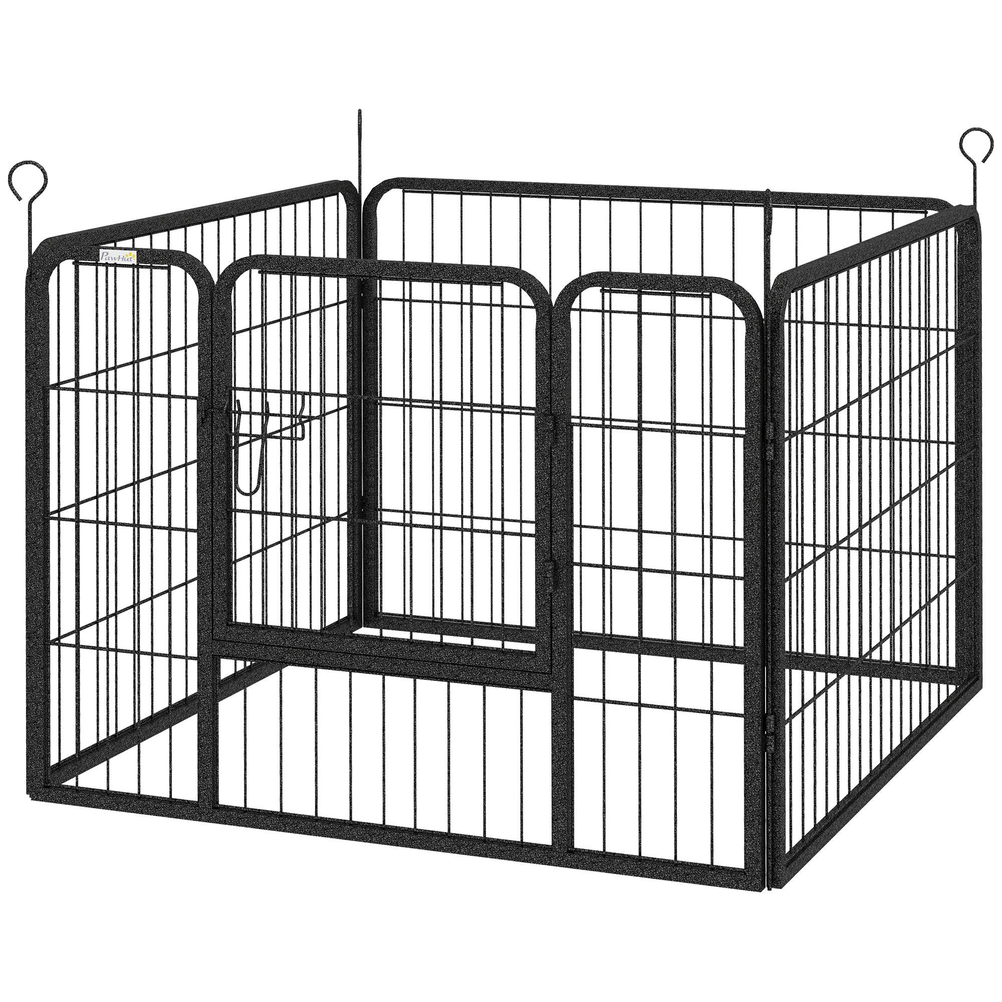 Parc pour chien à 4 panneaux, pliable, pour une utilisation intérieure et extérieure, 82 x 82 x 60 cm, gris - Image 2
