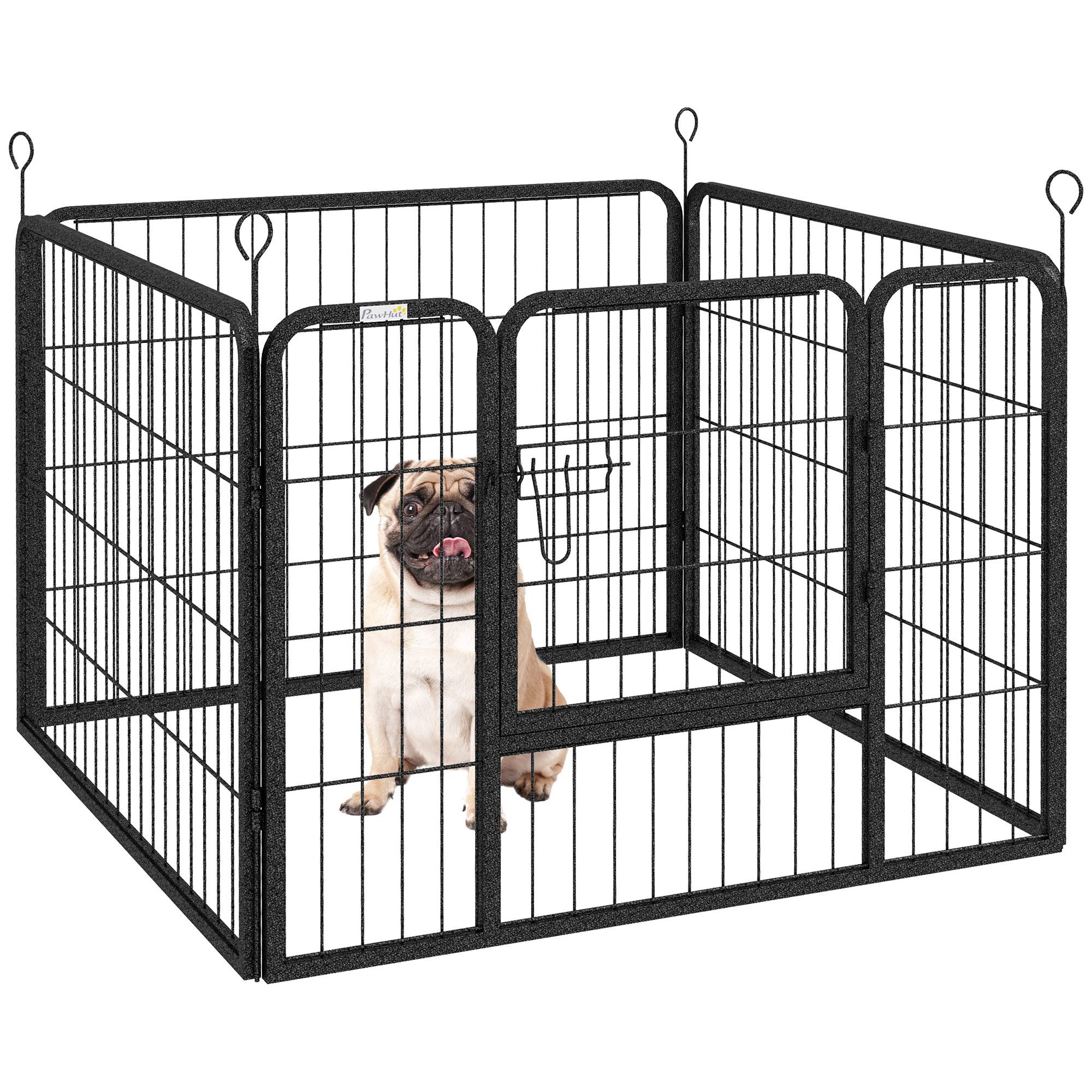 Parc pour chien à 4 panneaux, pliable, pour une utilisation intérieure et extérieure, 82 x 82 x 60 cm, gris - Image 1