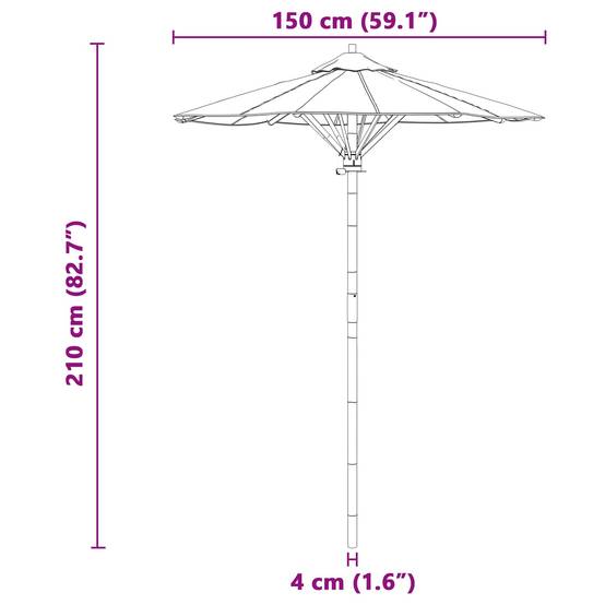 PANGIVO - Parasol de jardin Bambou Blanc crème Ø 270 x 260 cm - PANGIVO - Image 8