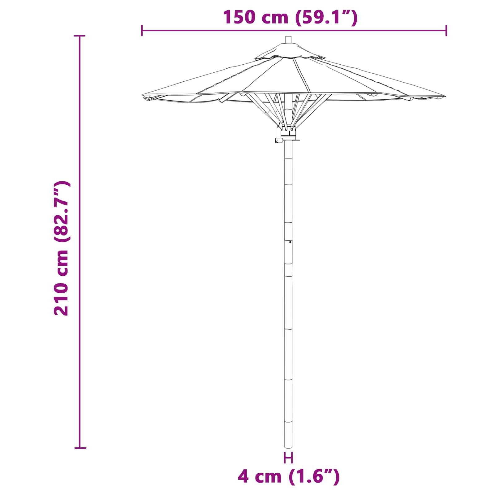 PANGIVO - Parasol de jardin Bambou Blanc crème Ø 270 x 260 cm - PANGIVO - Image 8