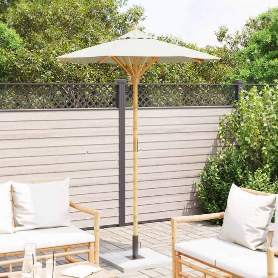 PANGIVO - Parasol de jardin Bambou Blanc crème Ø 270 x 260 cm - PANGIVO - Image 3