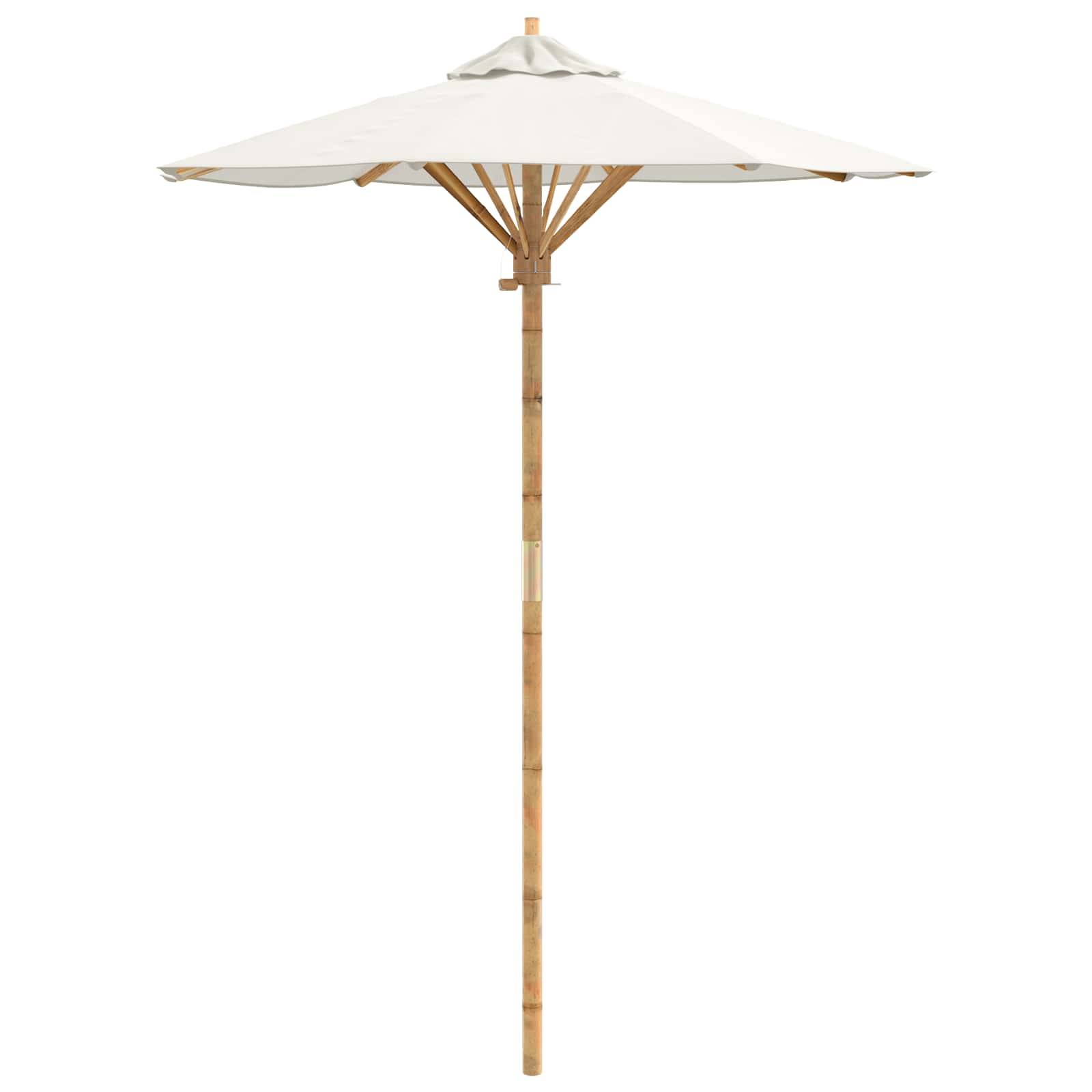 PANGIVO - Parasol de jardin Bambou Blanc crème Ø 270 x 260 cm - PANGIVO - Image 2