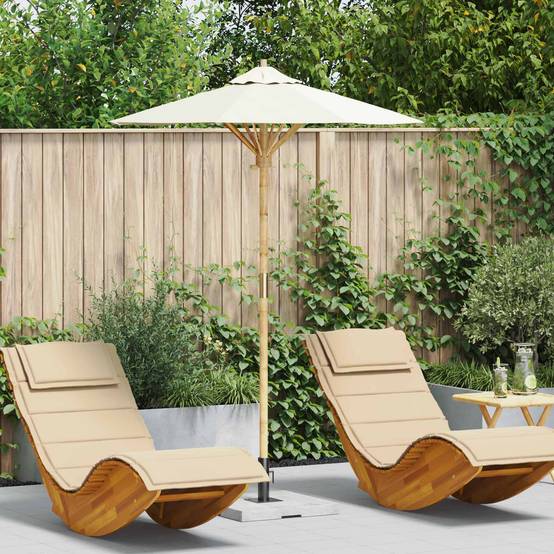PANGIVO - Parasol de jardin Bambou Blanc crème Ø 270 x 260 cm - PANGIVO - Image 1