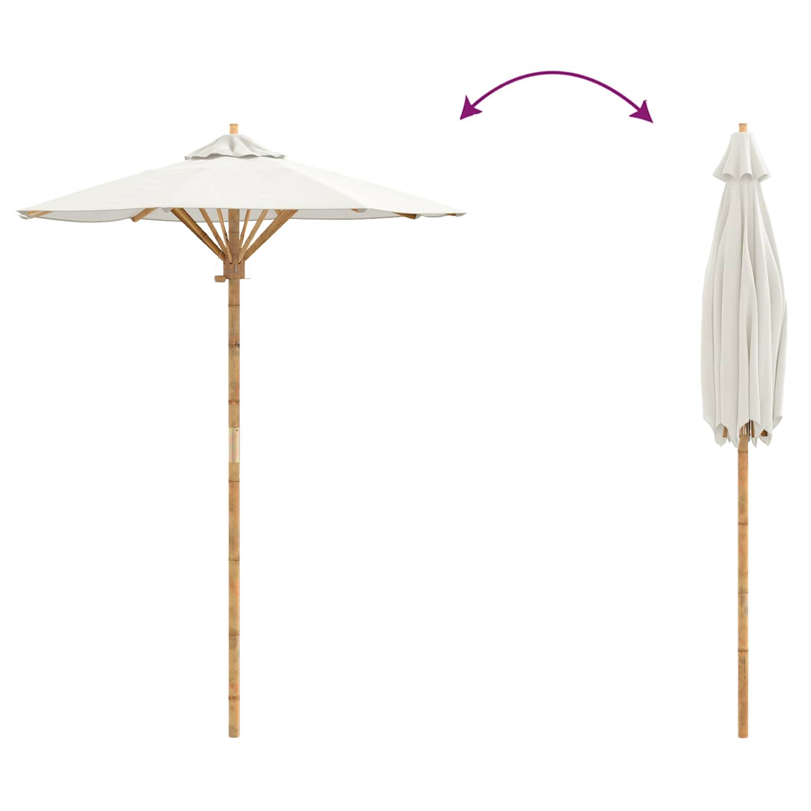 PANGIVO - Parasol de jardin Bambou Blanc crème Ø 270 x 260 cm - PANGIVO - Image 7