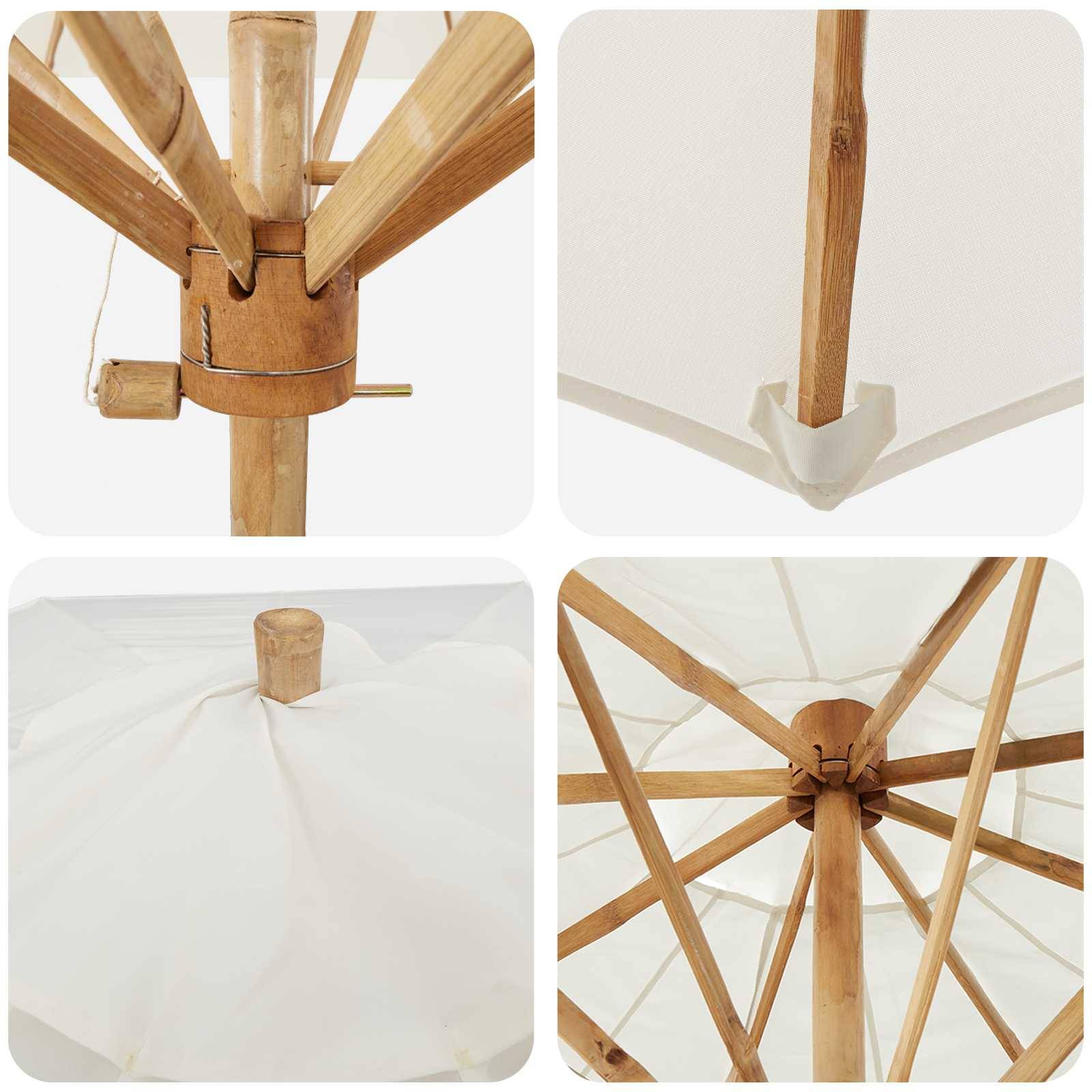 PANGIVO - Parasol de jardin Bambou Blanc crème Ø 270 x 260 cm - PANGIVO - Image 6