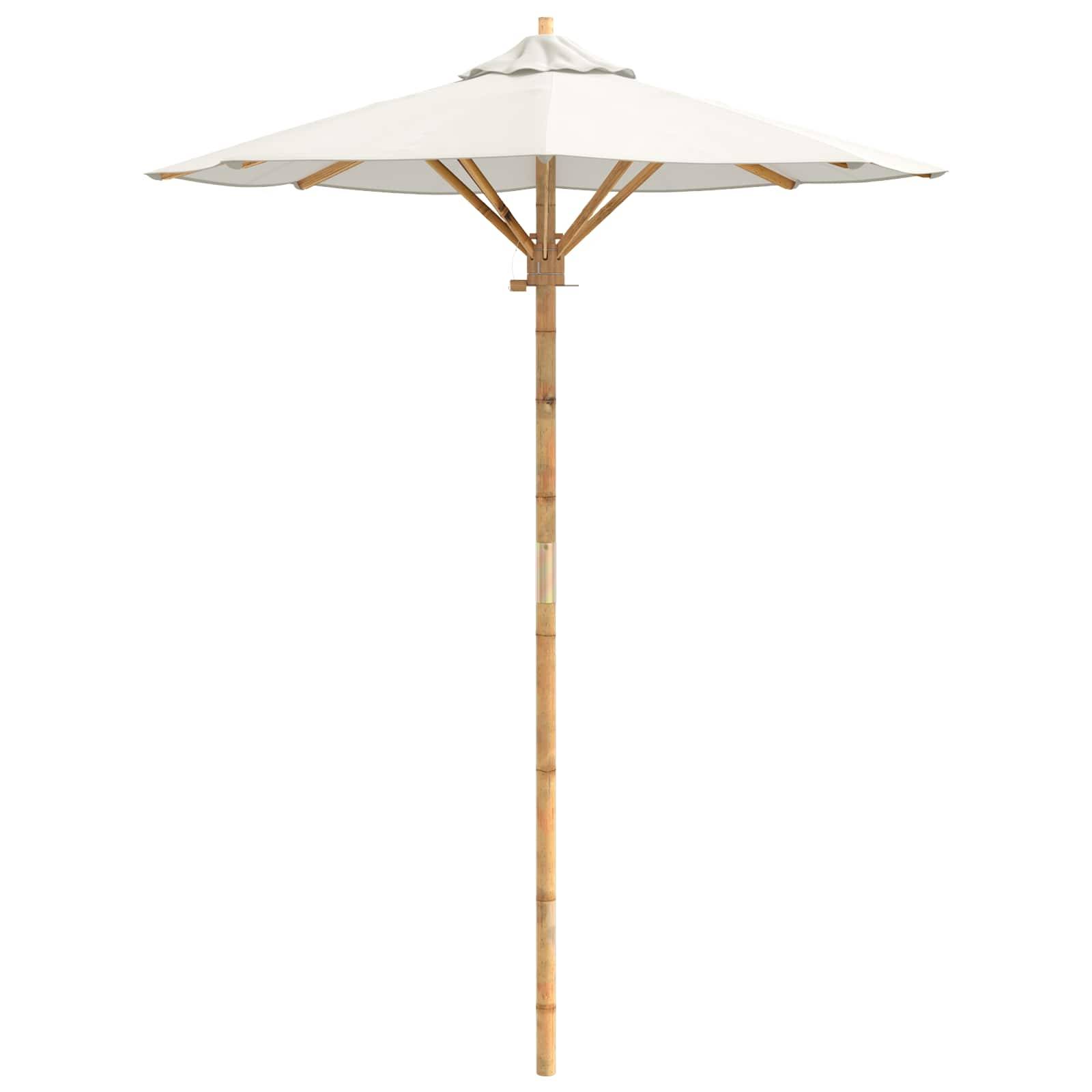 PANGIVO - Parasol de jardin Bambou Blanc crème Ø 270 x 260 cm - PANGIVO - Image 4