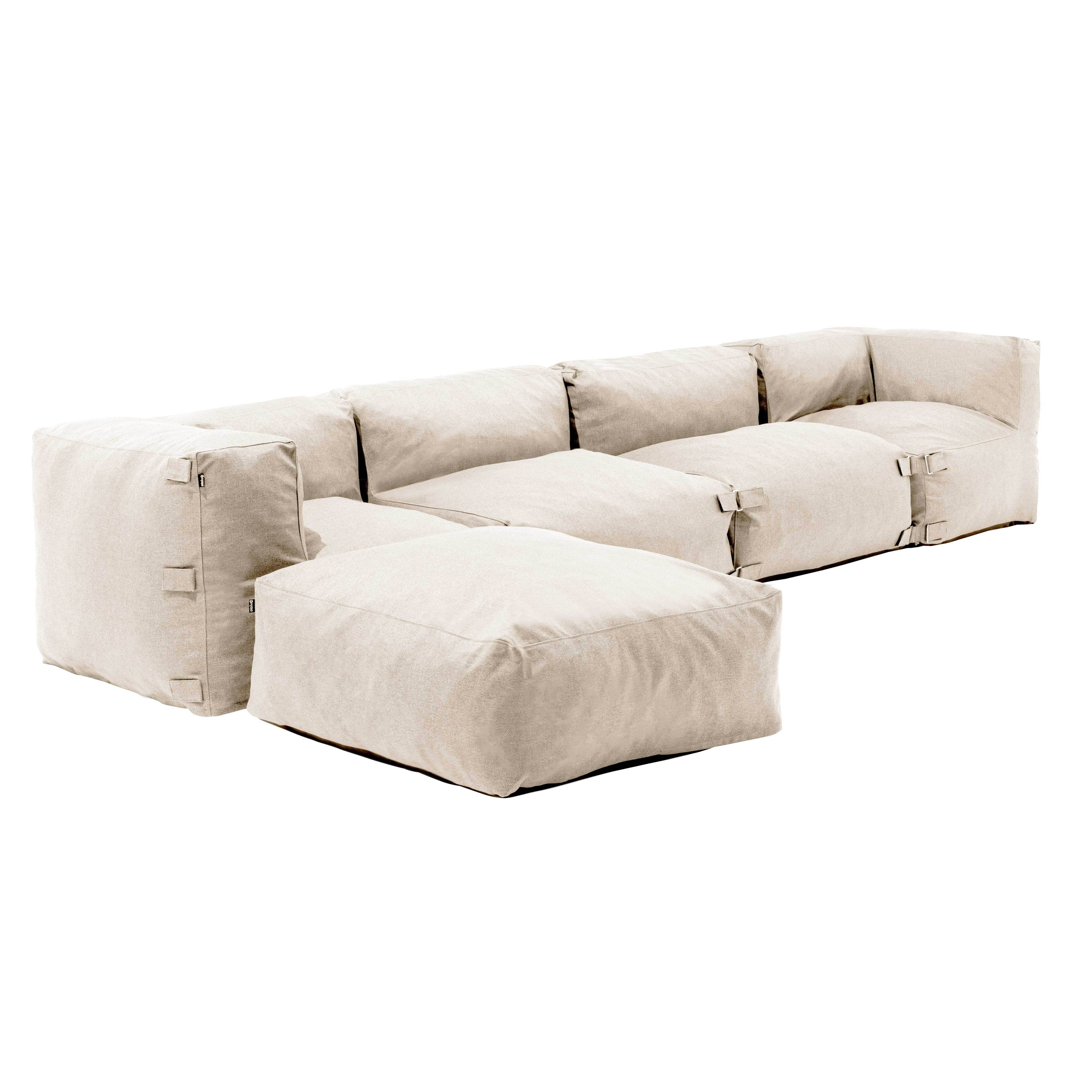Oviala - Canapé d'angle de jardin modulable 5 places beige Mixi - Oviala - Imagen 2