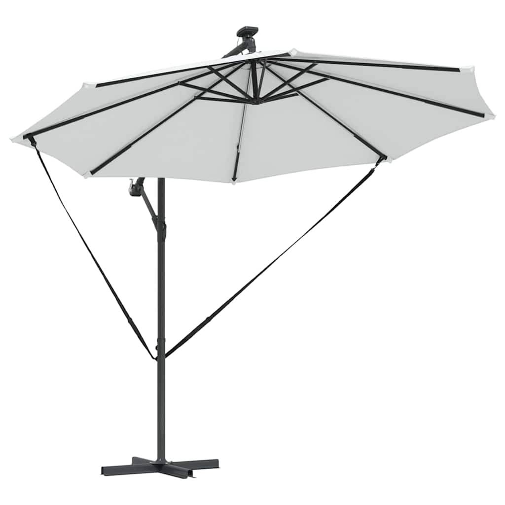 Parasol Cantilever Polyester et Aluminium Sable 294 x 294 x 248 cm - PANGIVO - Image 5