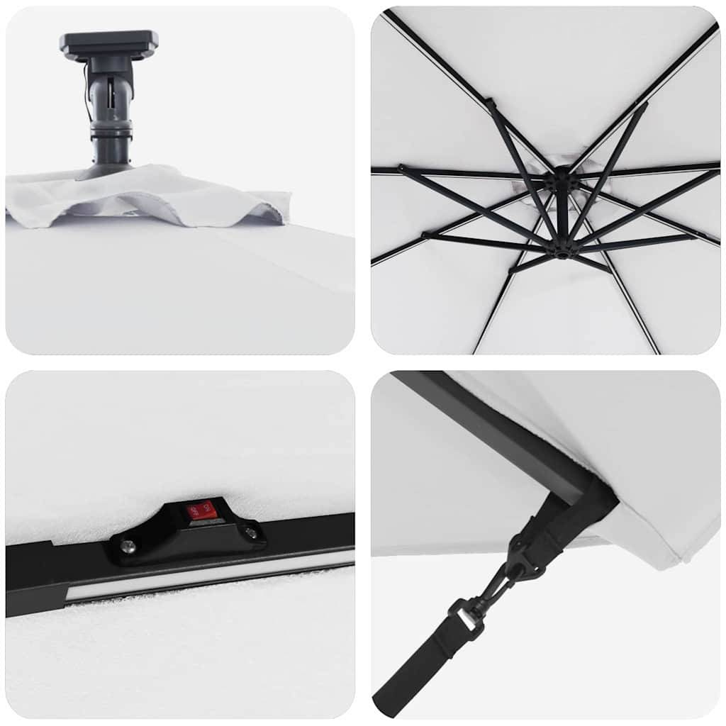 Parasol Cantilever Polyester et Aluminium Sable 294 x 294 x 248 cm - PANGIVO - Image 9
