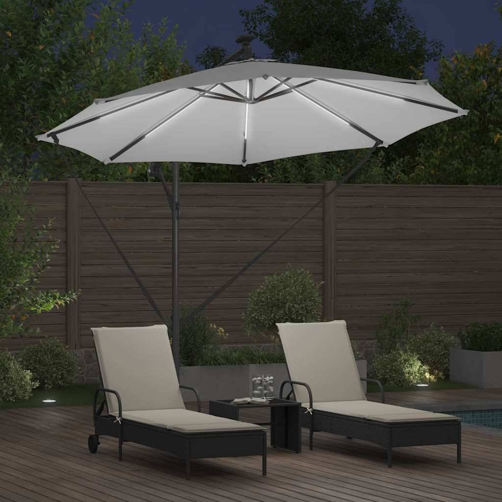 Parasol Cantilever Polyester et Aluminium Sable 294 x 294 x 248 cm - PANGIVO - Image 4