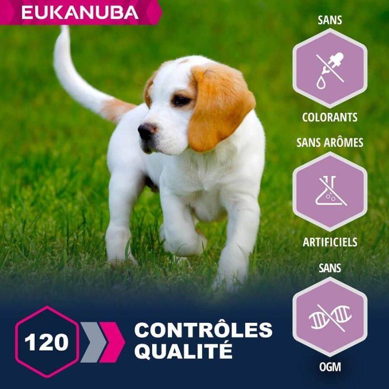 Eukanuba - CROQUETTES CHIEN PUPPY JUNIOR AGNEAU SMALL / MEDIUM - EUKANUBA 12 kg - Imagen 3