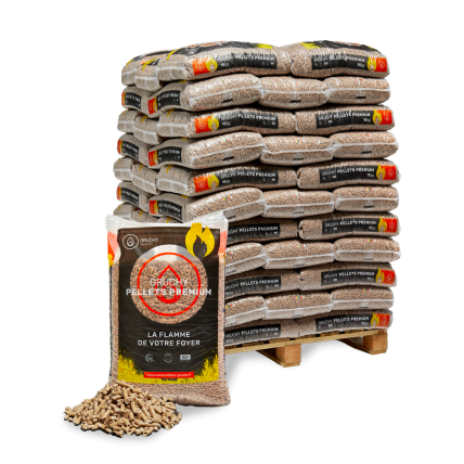 GRUCHY - Pellet / Granulés de bois premium - Gruchy - 66 sacs de 15kg