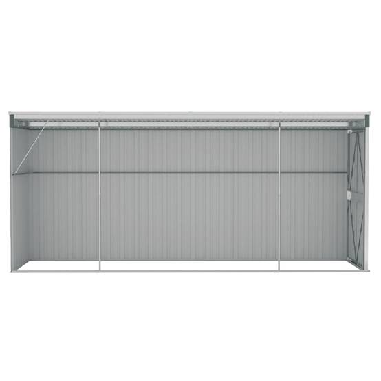 Helloshop26 - Abri de jardin cabane cabanon maison de stockage remise extérieur hangar outils robuste mural 118 x 382 x 178 cm acier galvanisé vert 02_0022340 - Imagen 4