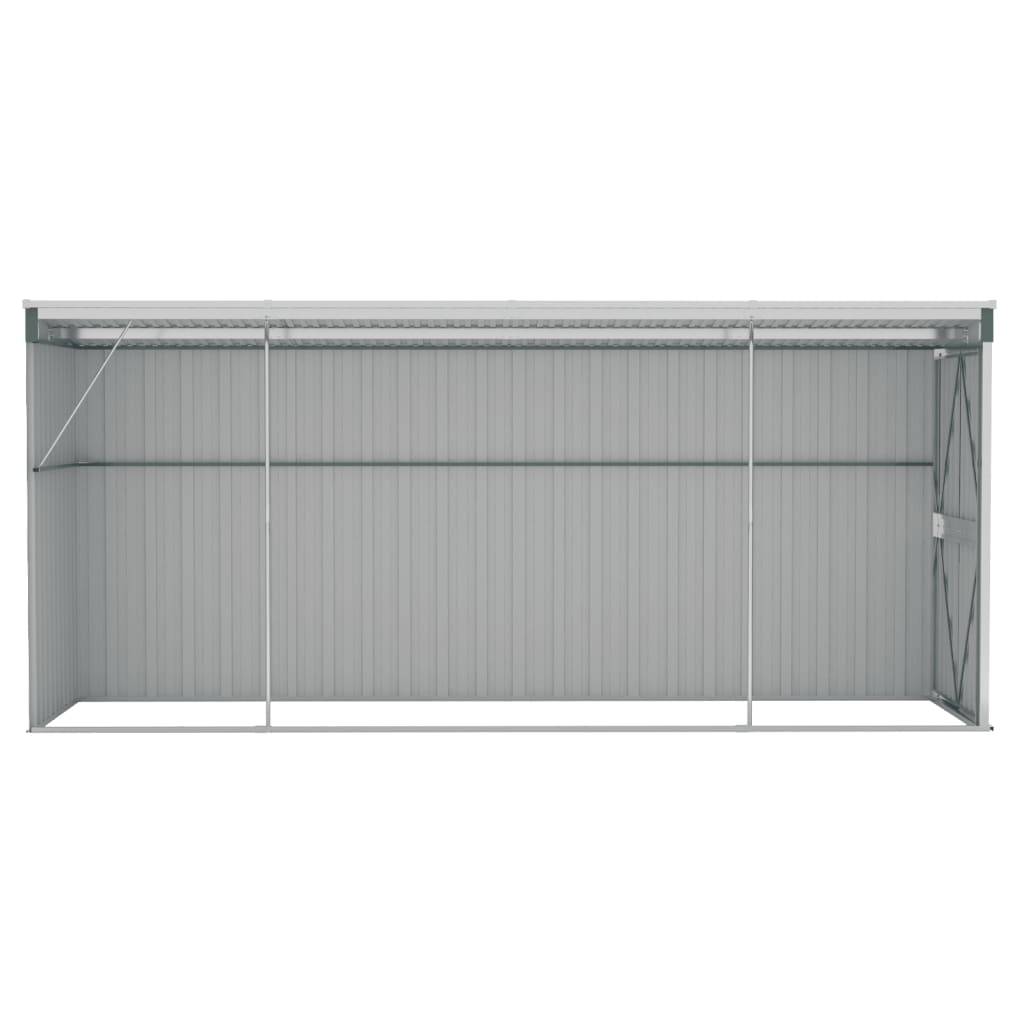 Helloshop26 - Abri de jardin cabane cabanon maison de stockage remise extérieur hangar outils robuste mural 118 x 382 x 178 cm acier galvanisé vert 02_0022340 - Imagen 4