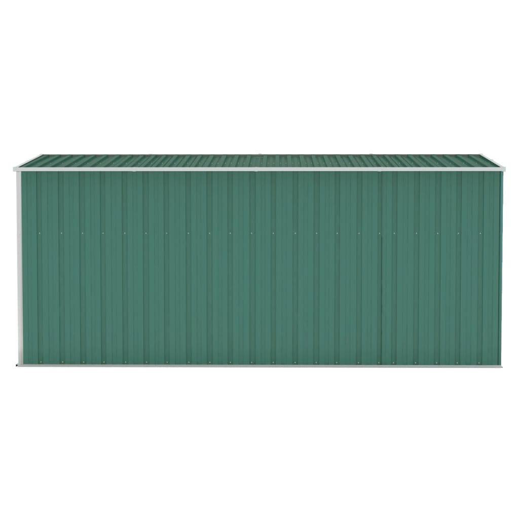 Helloshop26 - Abri de jardin cabane cabanon maison de stockage remise extérieur hangar outils robuste mural 118 x 382 x 178 cm acier galvanisé vert 02_0022340 - Imagen 3